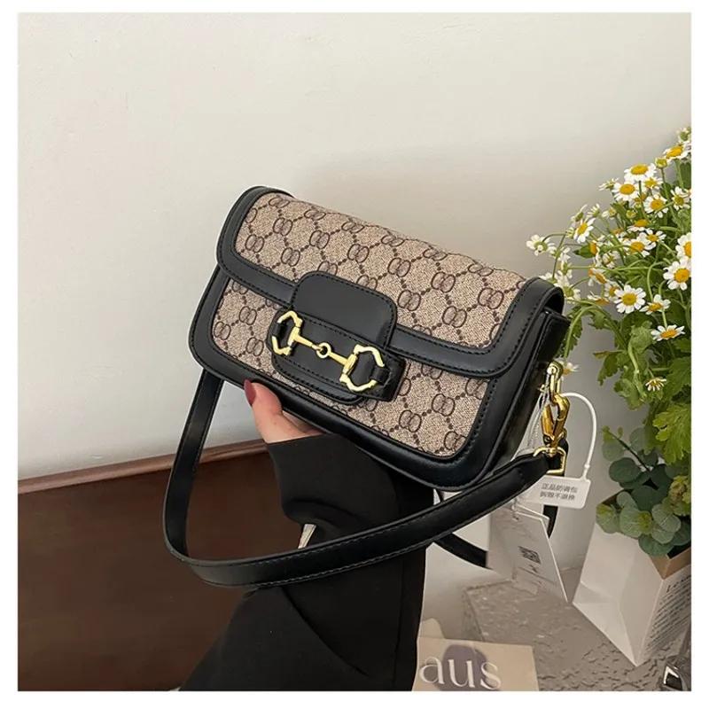 Sac bandoulière vintage imprimé Horsebit pour femme, collection Printemps 2026 - Petit sac à bandoul