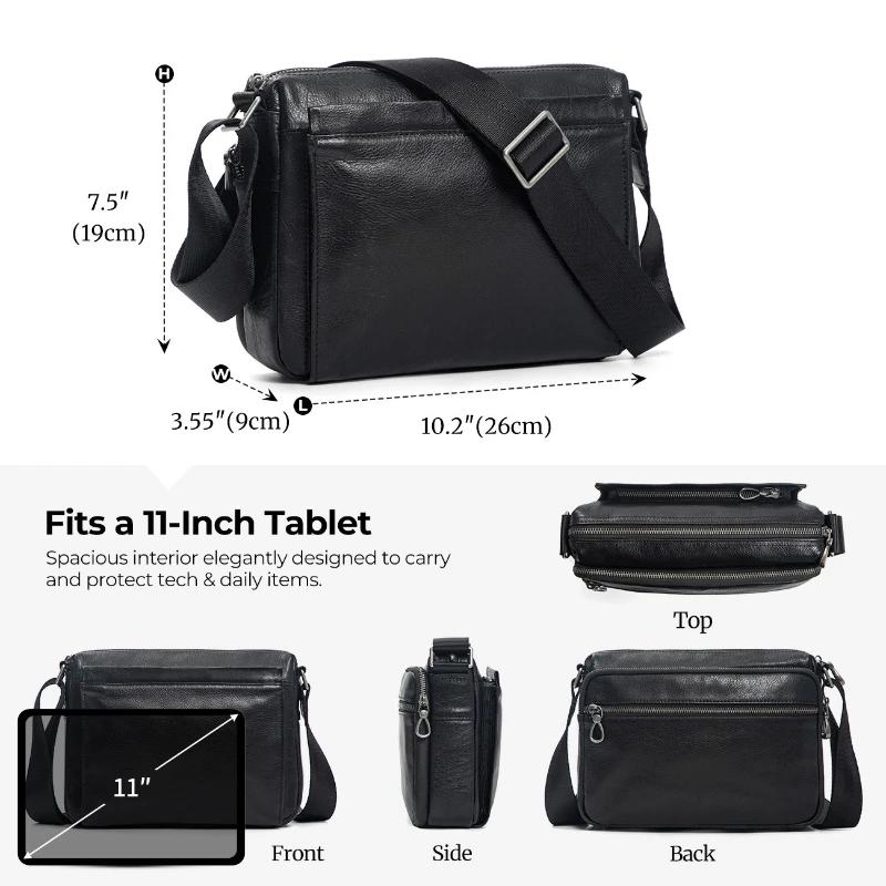Sac à bandoulière unisexe décontracté en cuir véritable, tendance de la mode, sac messager original 