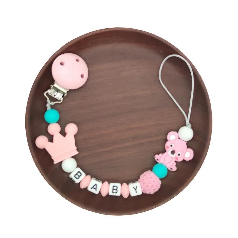 Attache-sucette factice en bois pour bébé, en Silicone fait à la main, chaîne de dentition sûre, ann