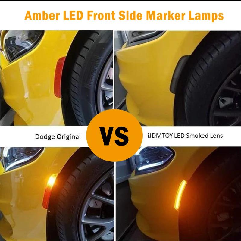 2 pièces pour 2015-2021 Dodge chargeur avant arrière pare-chocs LED feu de position latéral clignota