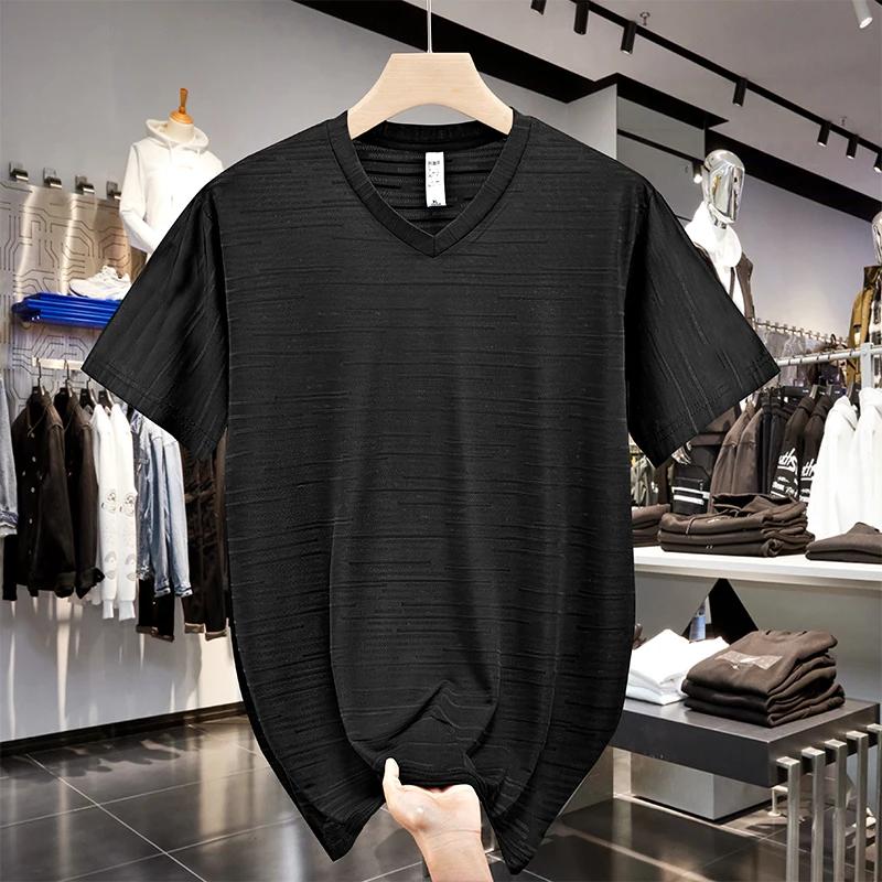 T-Shirt à Manches Courtes et Col en V pour Homme, Vêtement de dehors, Grande Taille, 10XL, 9XL, 8XL,
