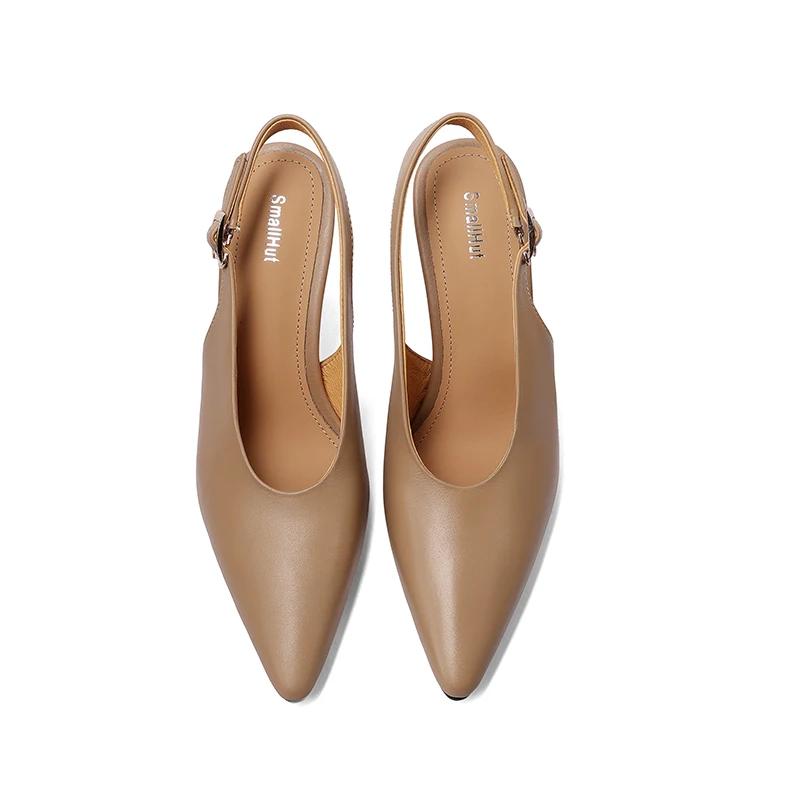 SmallHut Nouvelle Tendance 2026 Printemps Été Escarpins Femme en Cuir de Vachette Véritable Sexy Abr