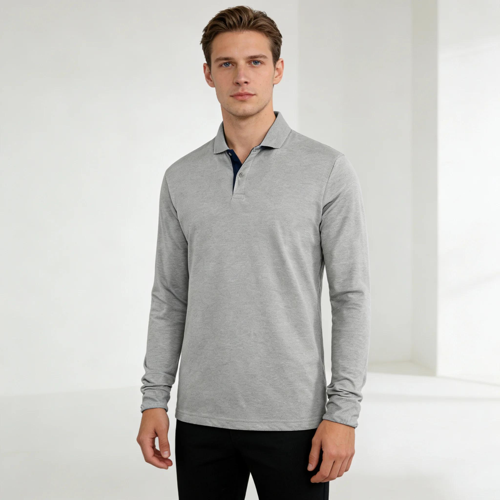 T-shirts à manches longues 95% coton pour hommes, vêtements décontractés de marque, t-shirts tendanc