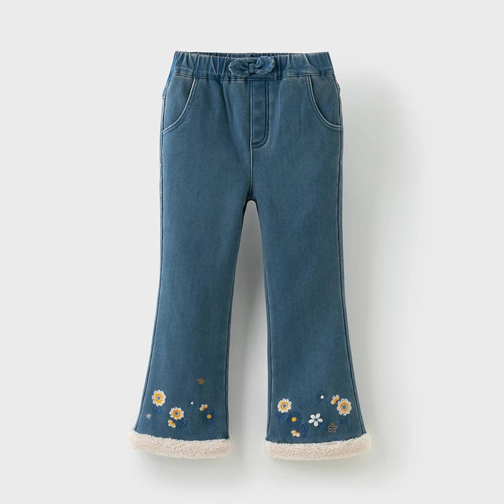 Dave Bella filles Bootcut velours Jean automne hiver enfants pantalons élastiques amples Jean fête e