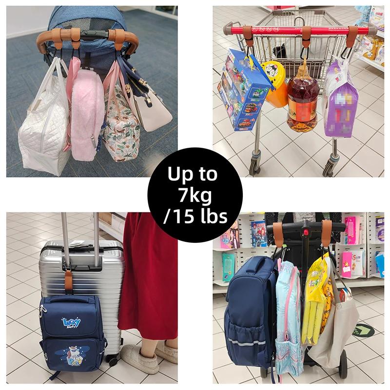 1/2 pièces PU cuir bébé sac poussette crochet landau rotation 360 degrés rotatif chariot organisateu