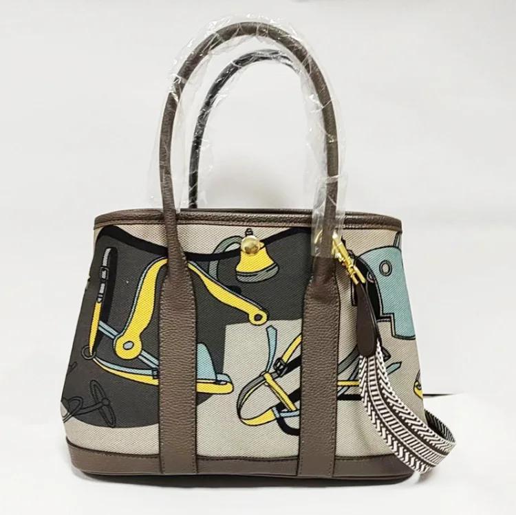 Sac à langer de luxe classique pour femme, sac fourre-tout en cuir élégant et polyvalent, grande cap
