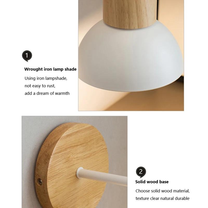 Applique Murale LED en Bois au Design Nordique Créatif, Luminaire Décoratif d'Nik, Idéal pour une Ch