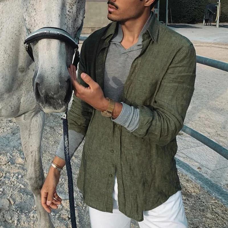 Chemise homme manches longues coupe régulière hommes décontracté surdimensionné ample simple boutonn