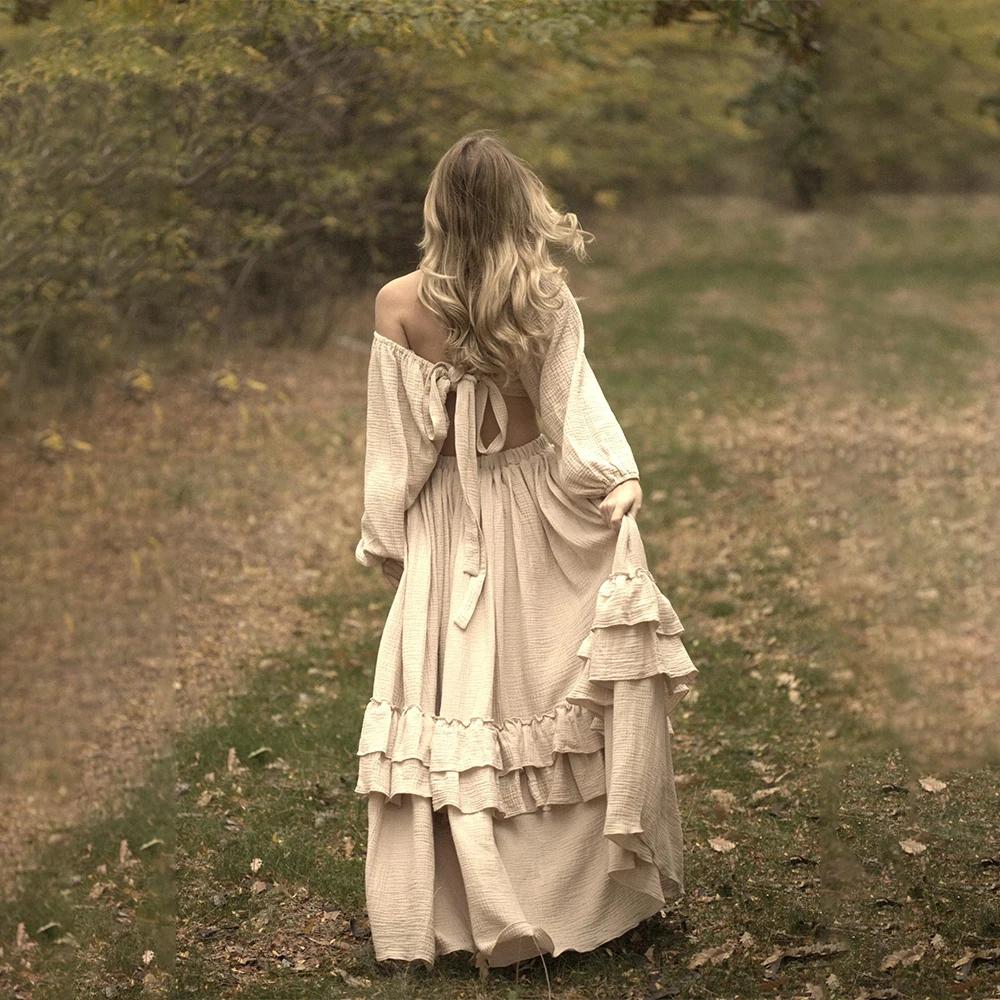 Robe de séance photo de maternité Boho, Maxi robes de photographie de plage pour vêtements de prise 