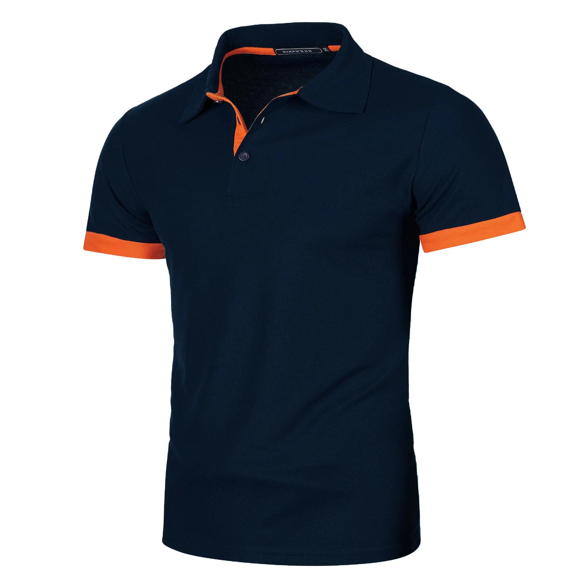 Manches courtes pour hommes, couleur assortie, mode avec revers pour hommes, manches courtes