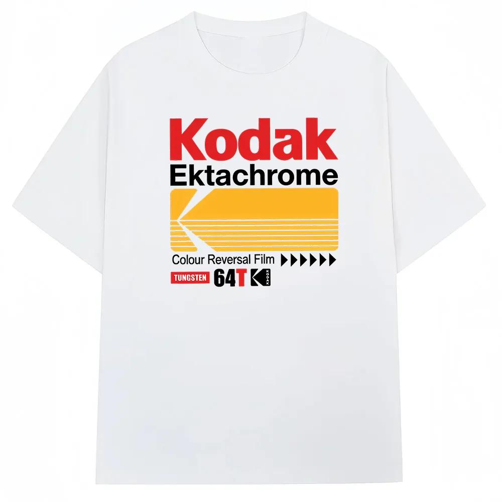 T-shirt homme 100 % coton Kodak Été 2026 pour sports de plein air, streetwear décontracté, couleur u