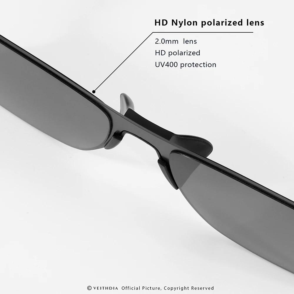 VEITHDIA-Lunettes de soleil polarisées en acier inoxydable pour homme, verres en nylon pour la condu