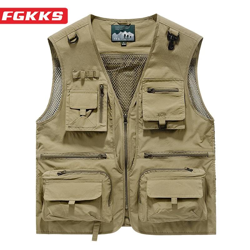 FGKKS – gilet multi-poches pour hommes, nouveau gilet de pêche respirant pour l'extérieur, design de