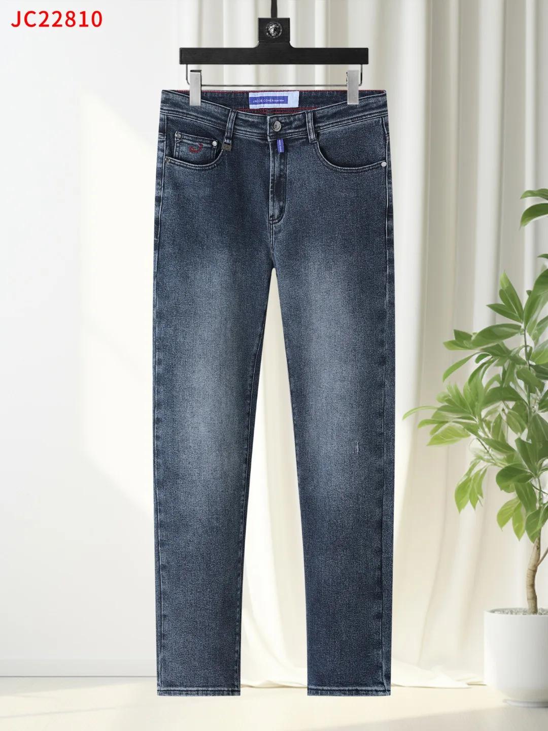 OECHSLI jean épais coton hommes 2025 automne hiver nouvelle broderie chaud haute qualité mode droite