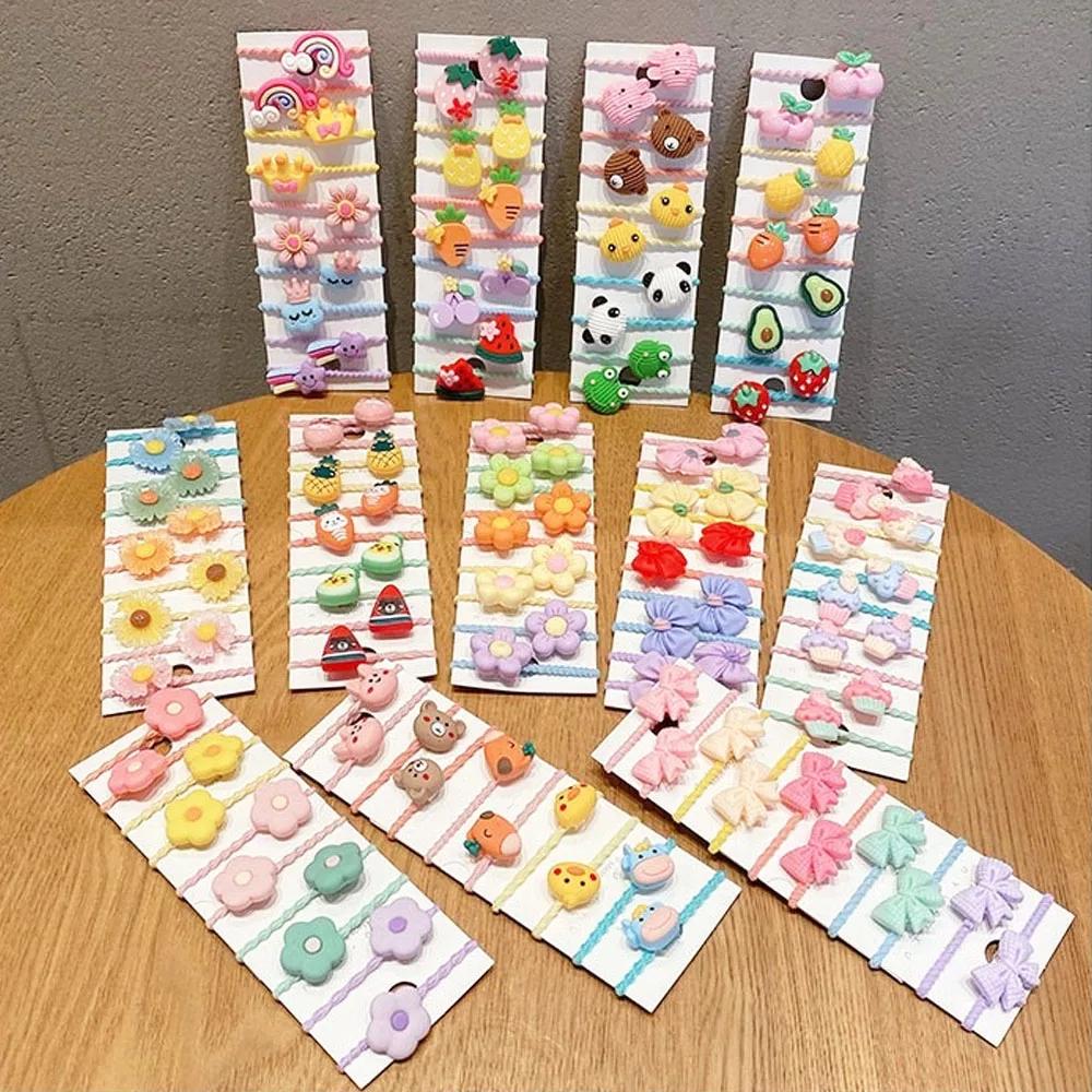 Bande de caoutchouc mignonne de dessin animé, accessoires pour cheveux pour petites filles, paquet d