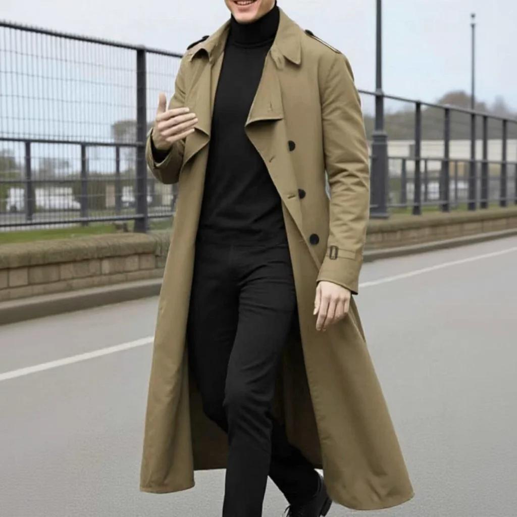 Veste coupe-vent longue polyvalente pour hommes: Trench-Coat léger printemps-automne pour Streetwear