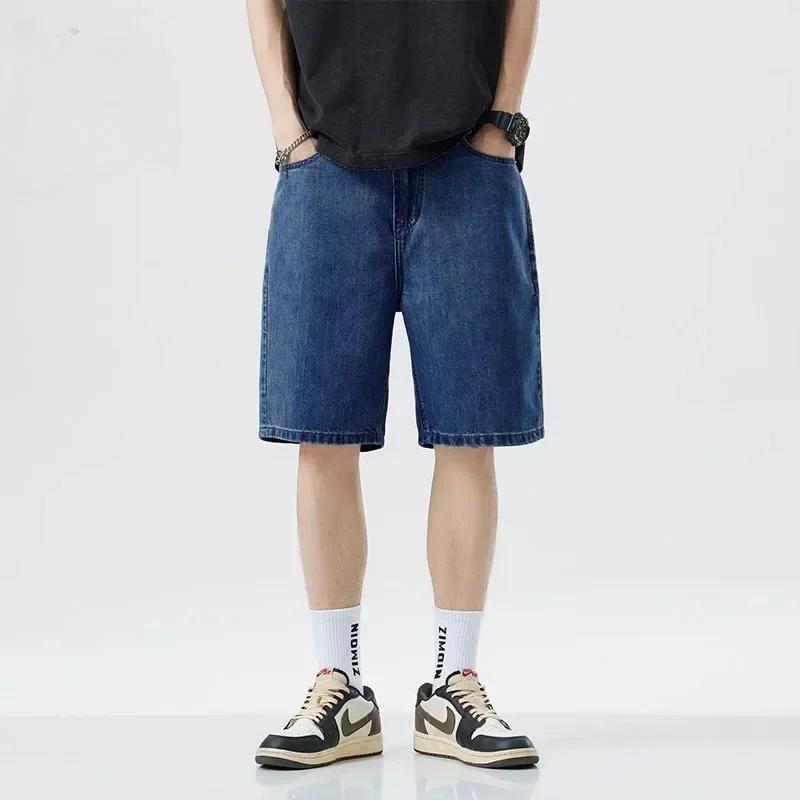 Été hommes nouveau jean décontracté Shorts en vrac coréen mi taille haute mode genou longueur Denim 