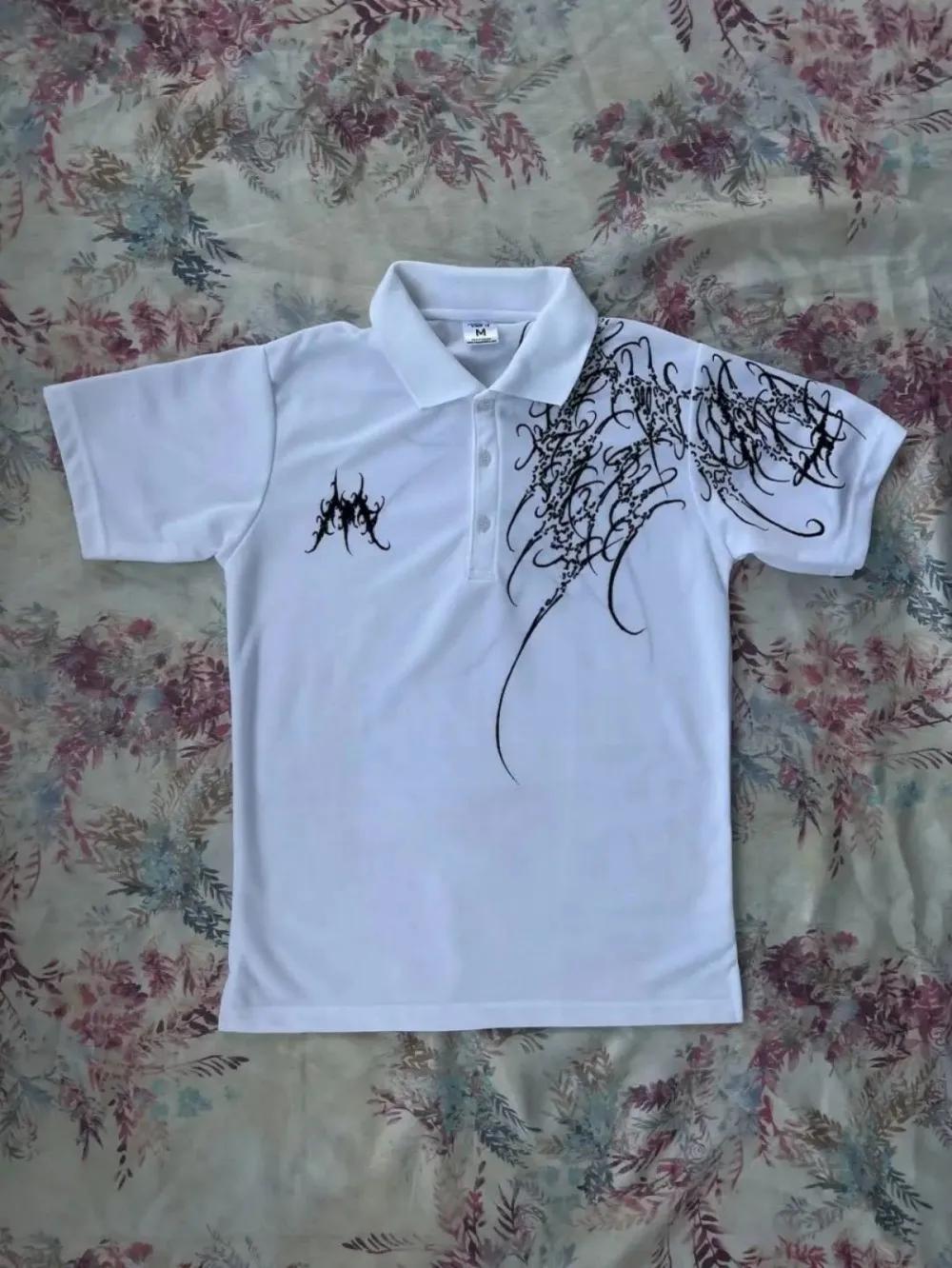 T-shirt polo à manches courtes pour hommes européens et américains, personnalisé avec un motif de lè