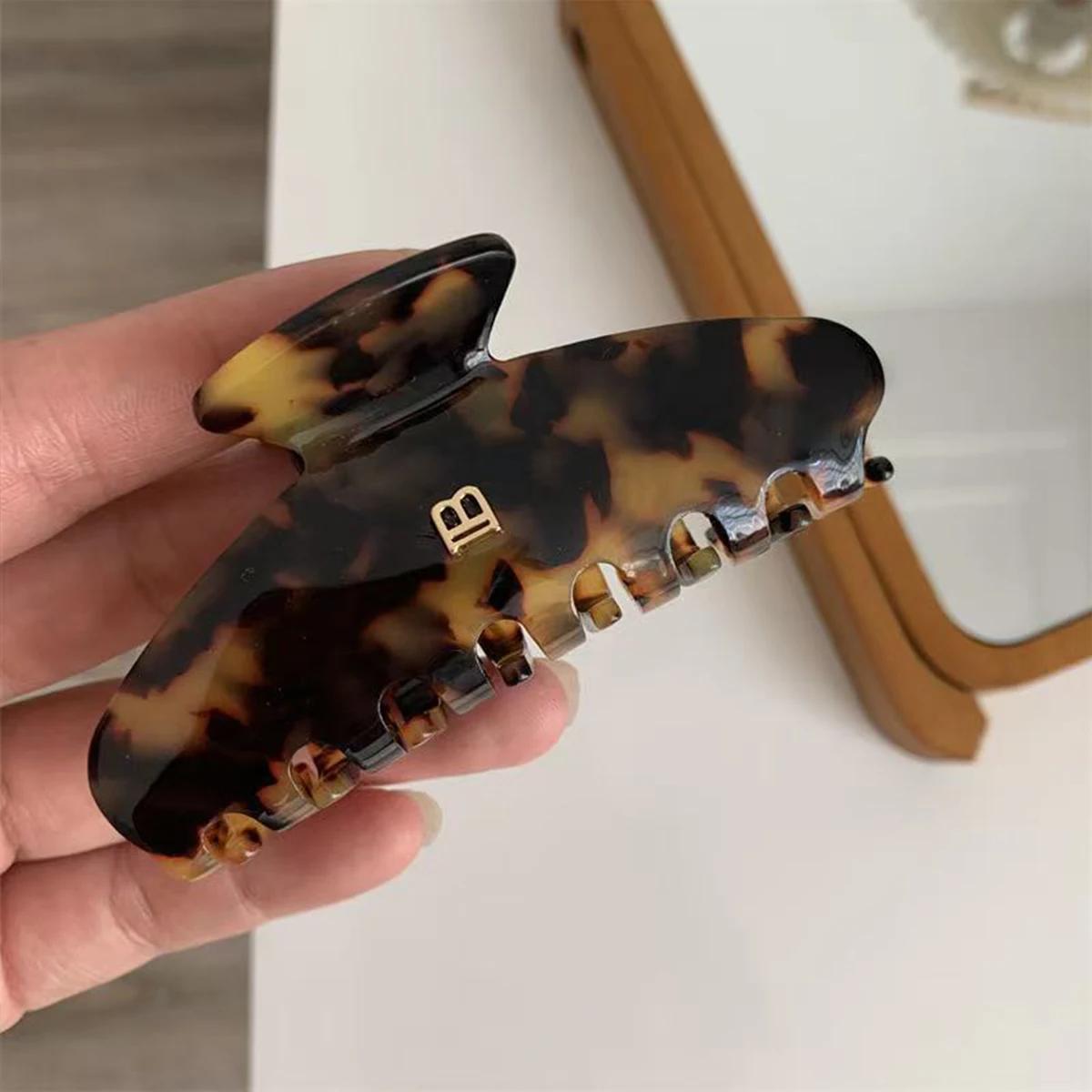 Pince à cheveux en acétate avec lettre B coréenne, 1 pièce, pince à cheveux en acétate de haute text