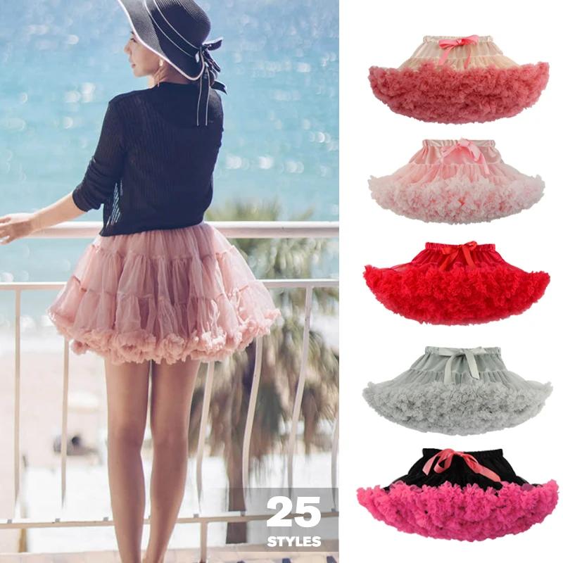 Femmes filles Tutu jupe fête moelleux sous-jupe femmes Ballet adolescente jupon fille princesse Tull