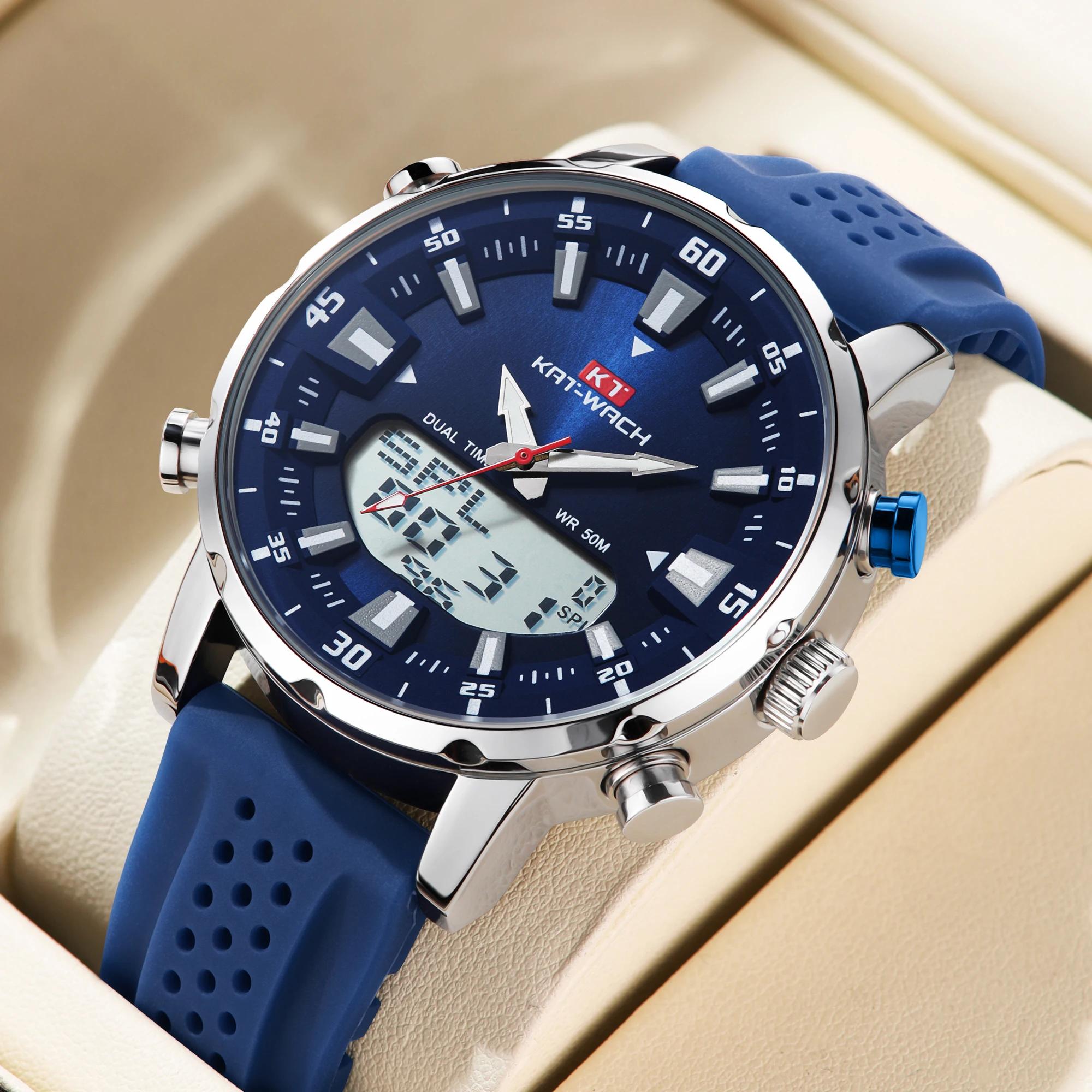 Kat-Wach-Montre à quartz étanche pour homme, originale, automatique, de haute qualité, noire, cadeau