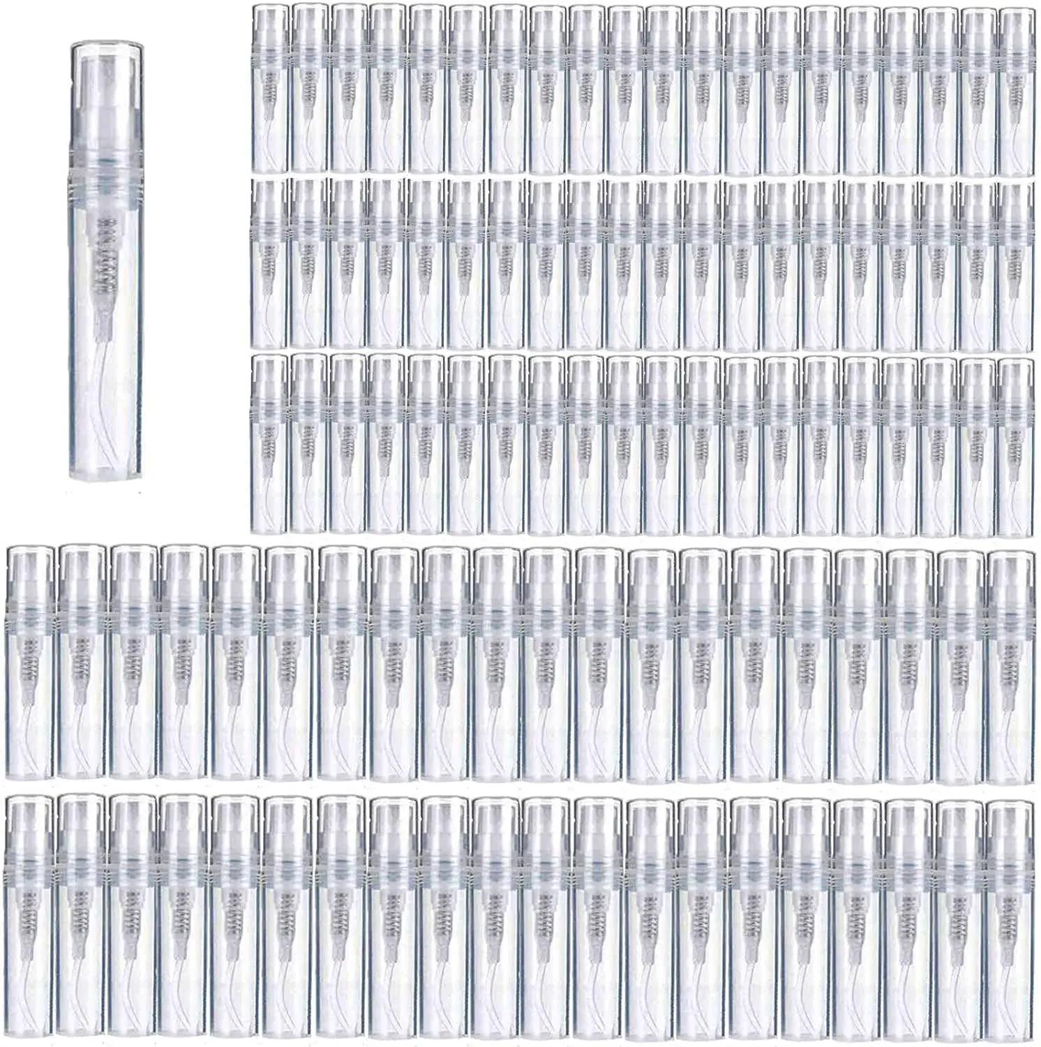 Mini bouteilles vides en plastique vaporisateur, 100 pièces, 2ml, 3ml, 5ml, atomiseur de parfum Port