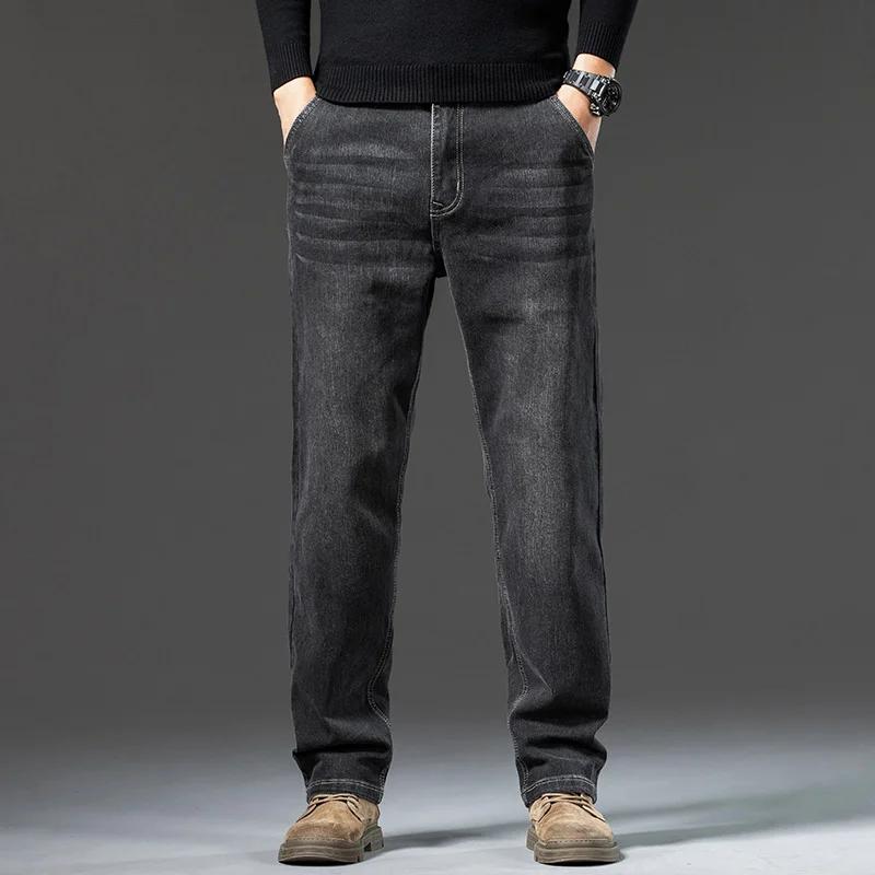 Jean ample à jambe droite pour homme, style rétro délavé, élastique, décontracté, adapté à toutes le