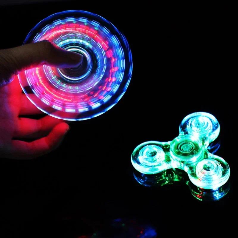 Fidget Spinner Lumineux LED pour le Soulagement du Stress, Jouets Anti-Stress, Fidget Spinner à Main