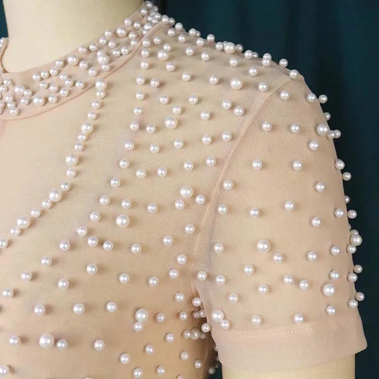 Combinaisons et barboteuses élégantes pour femmes O Nec, manches courtes, perles, taille haute, luxe