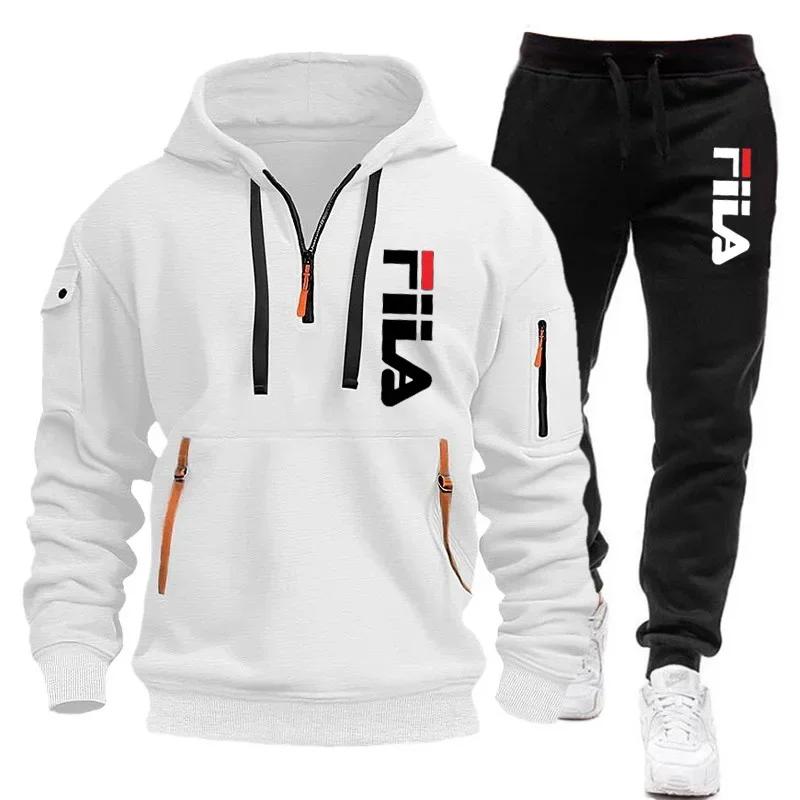 Sweat-shirt à capuche + pantalon décontracté pour hommes, ensemble deux pièces pour l'extérieur, pul