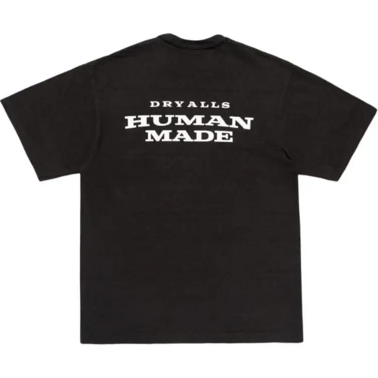 T-shirt à manches courtes à double col imprimé canard sur la poitrine HUMAN MADE FW25 pour hommes et