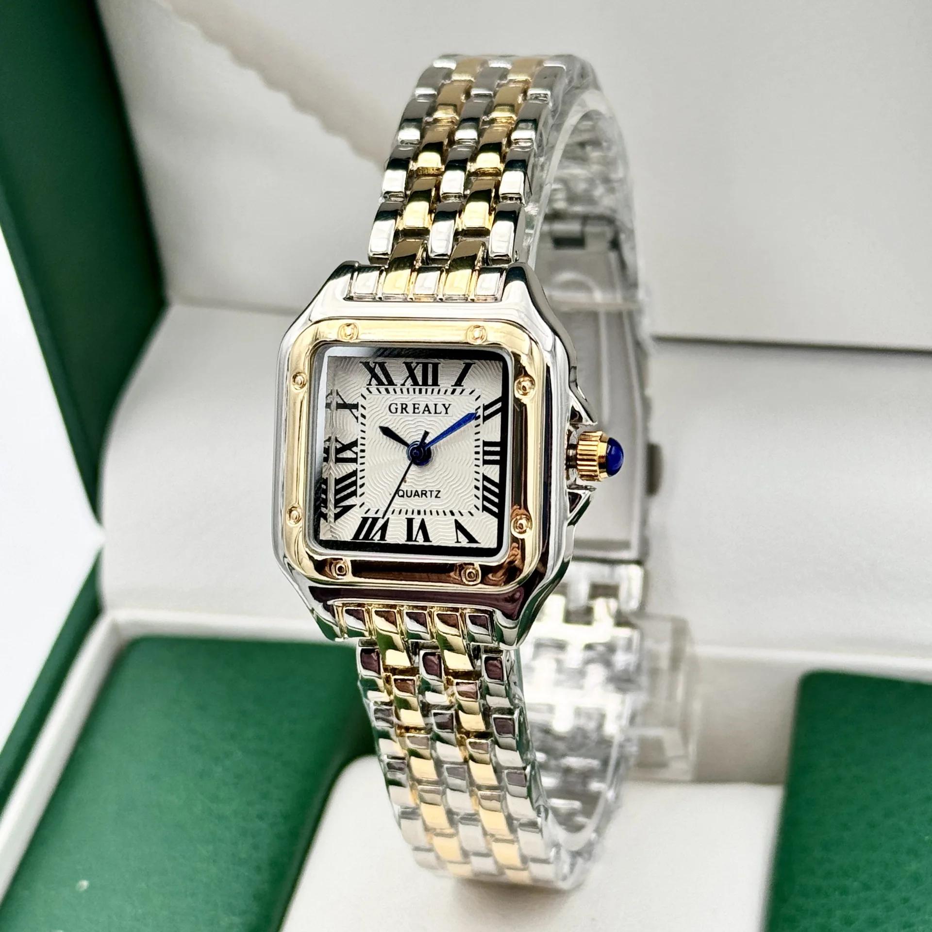 Nouvelles femmes montre lumière marque de luxe affaires or acier inoxydable dames mode montres à Qua