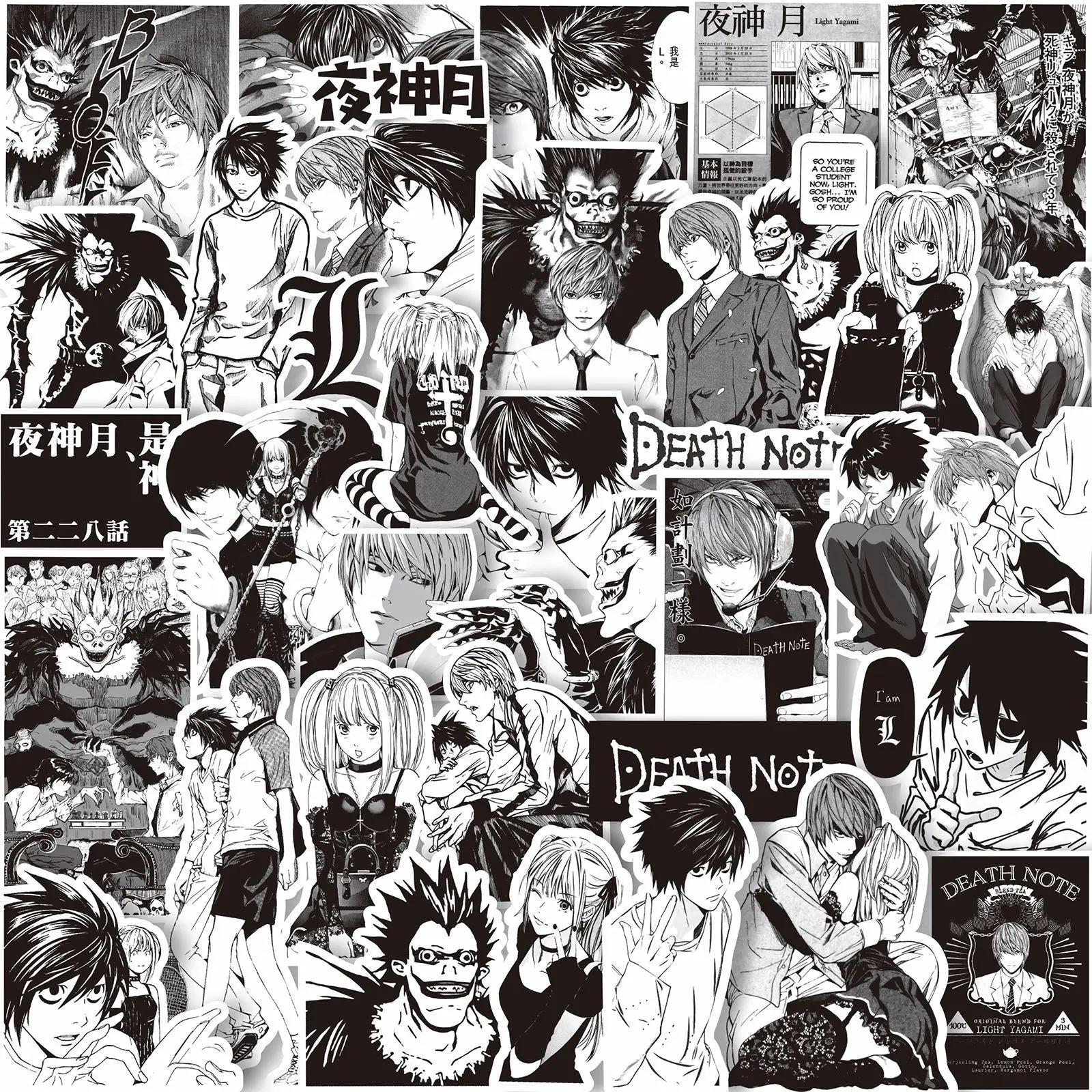 65 pièces Anime Death Note autocollants noir blanc décalcomanies Scrapbook bagages ordinateur portab