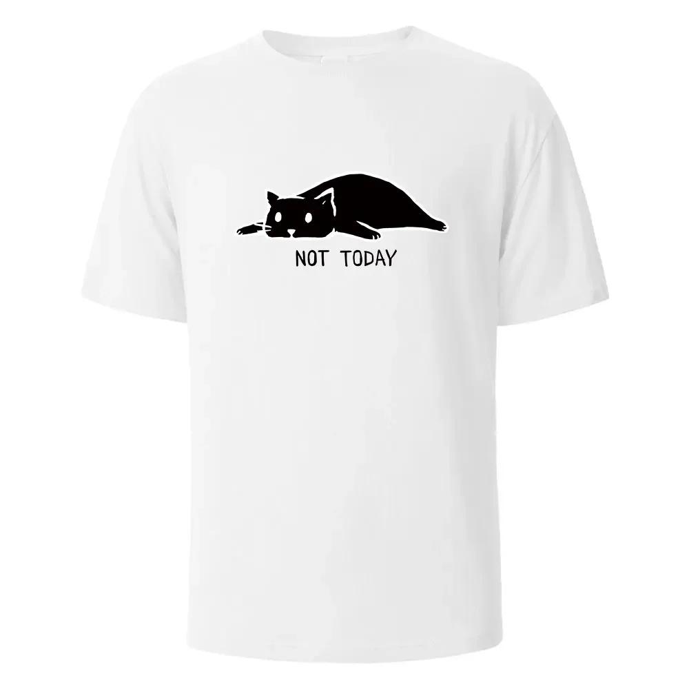 Pas aujourd'hui T-shirts imprimés drôles pour hommes 100% coton été respirant confortable hauts à ma