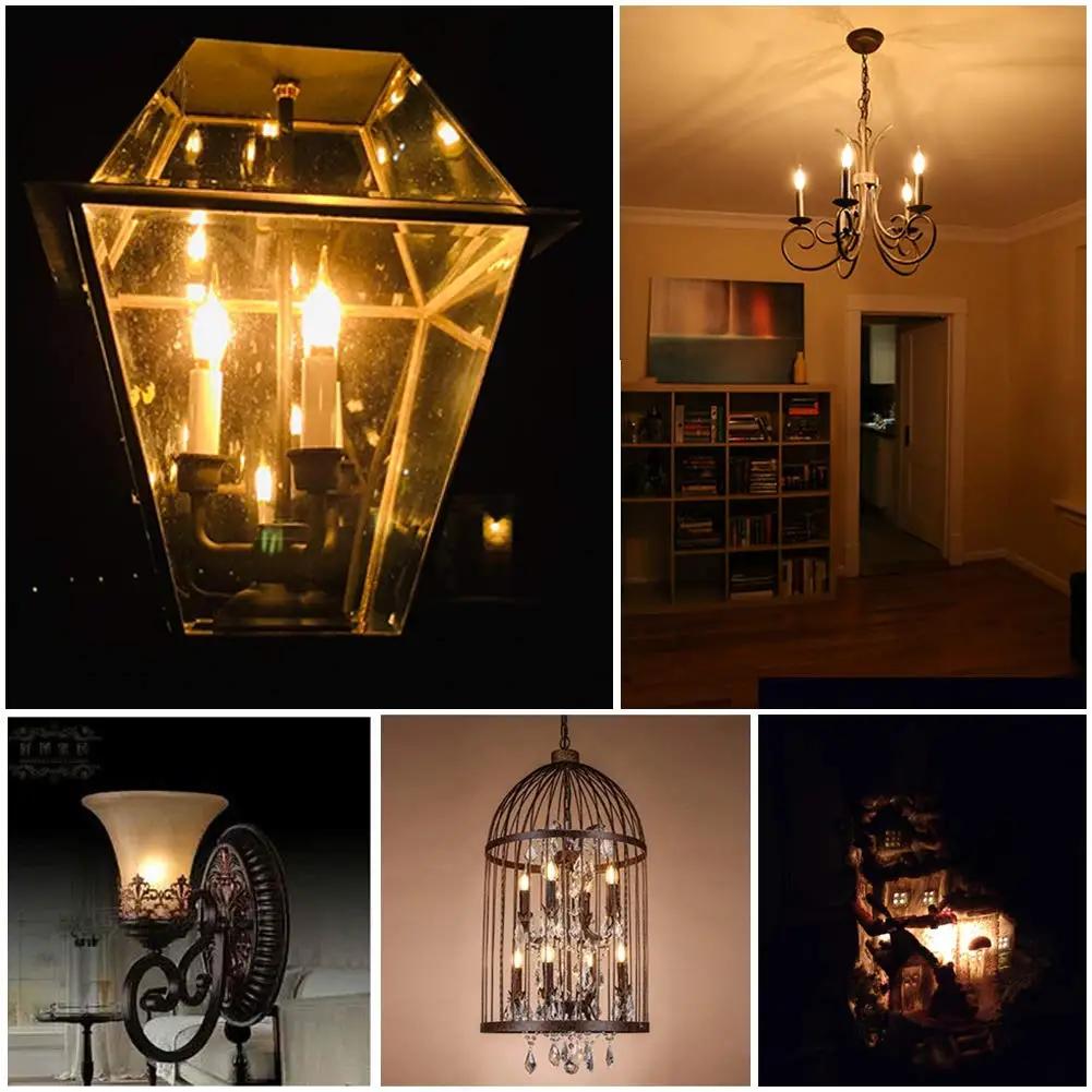 Ampoule LED E14 220V 110V C22, style rétro givré, remplacement pour chandelier, filament vintage, la
