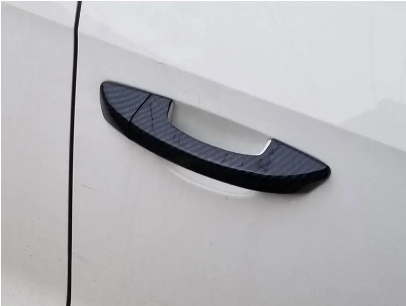 Couvercle de poignée de porte latérale de voiture en Fiber de carbone chromé noir, garniture de styl
