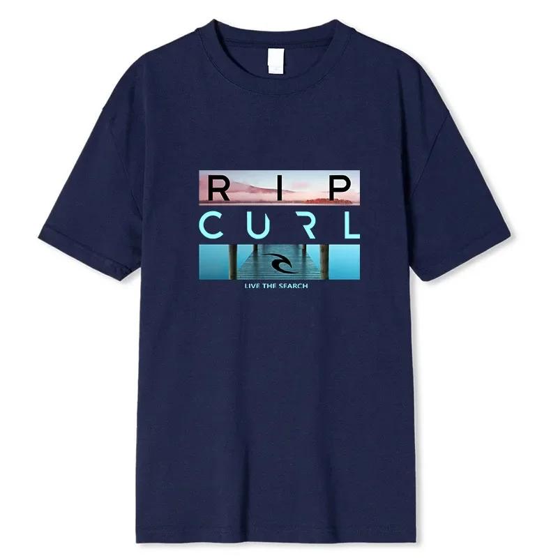 Vente Rip Livethe recherche beauté Curl Logot-chemise pour hommes été incroyable qualité 100% coton 