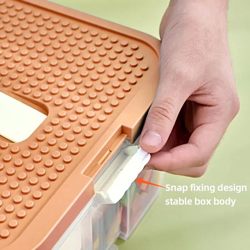 Boîte de rangement en plastique en forme de brique pour blocs de construction, bac empilable, jouets