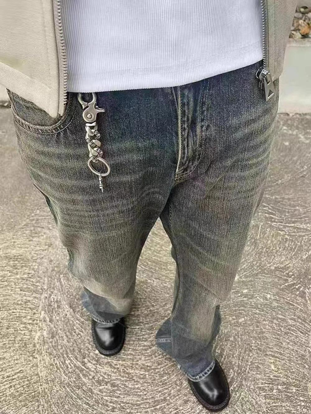 Jeans baggy droits High Street pour hommes, pantalons en denim vintage, jeans décontractés, Cleanfit