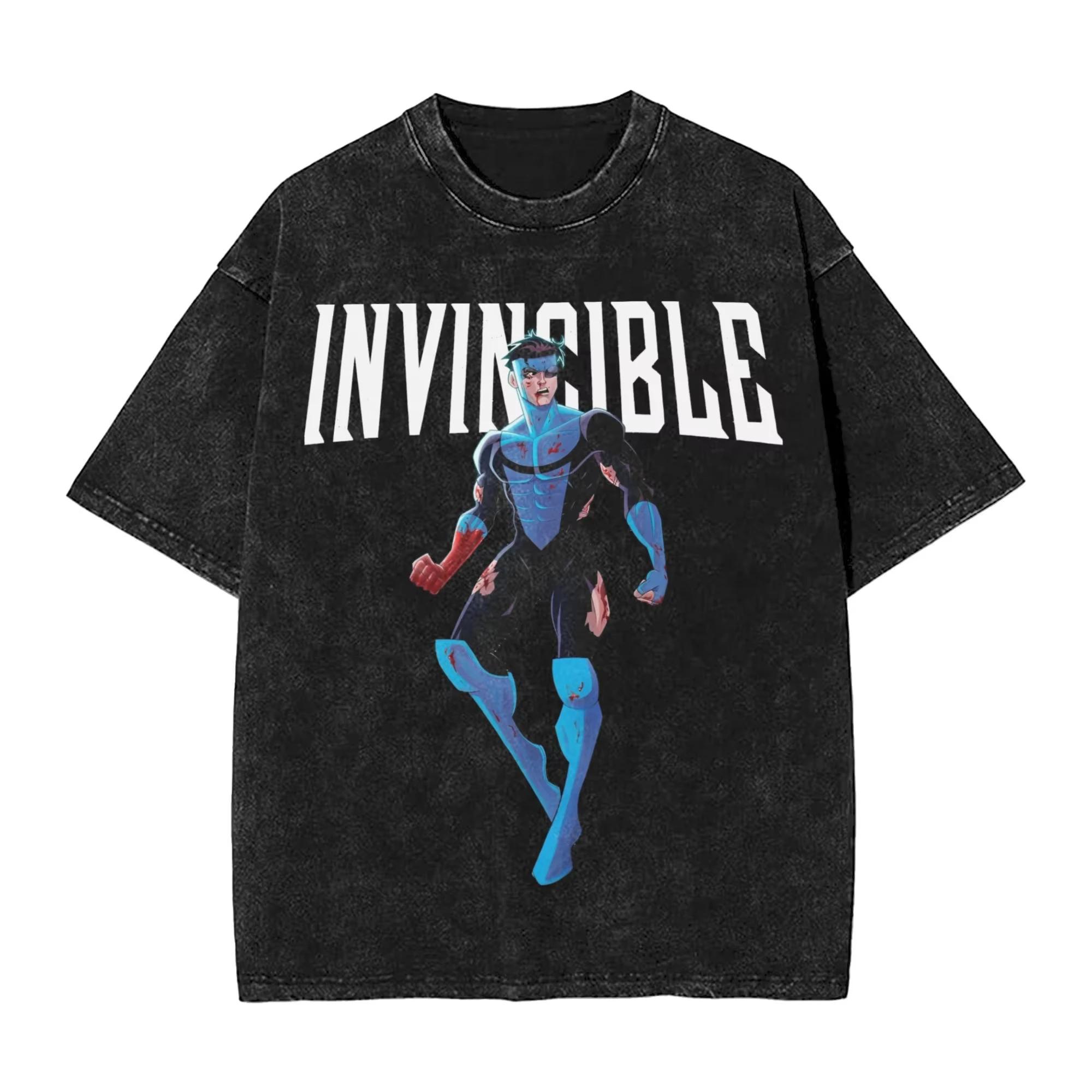 T-shirt graphique Mark Grayson Invincible, imprimé manga, t-shirt surdimensionné lavé, vêtements pou
