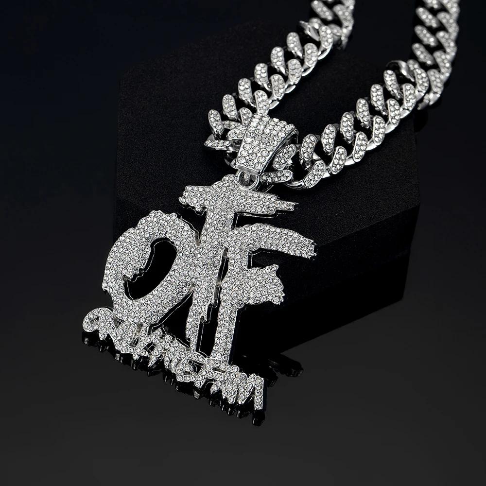 Collier chaîne cubaine avec pendentif lettre anglaise OTF, mode Hip Hop, adapté à un usage quotidien