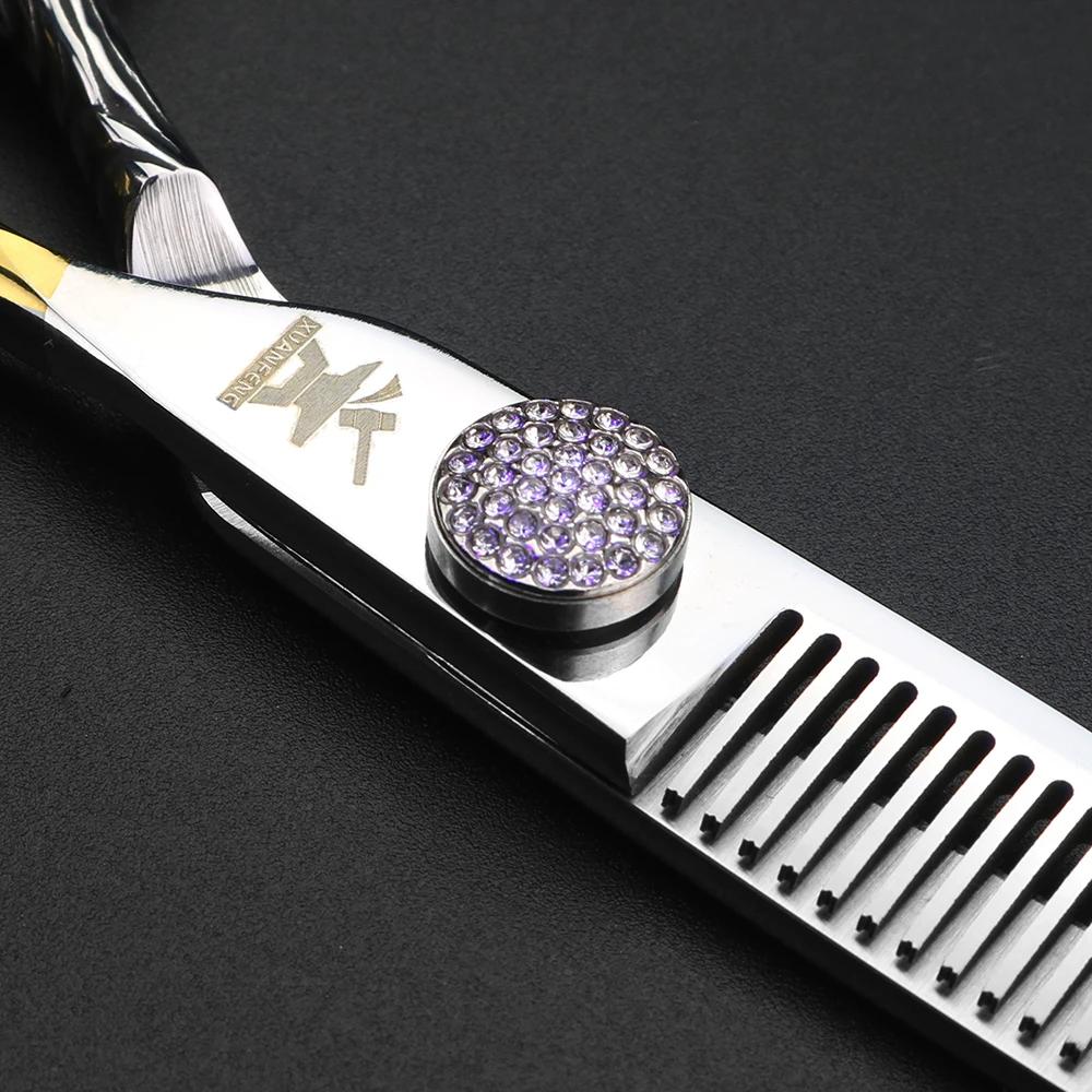 XUANFENG vis diamantées de 6 pouces, ciseaux de coiffeur dorés, outils de coiffure, ciseaux de coupe
