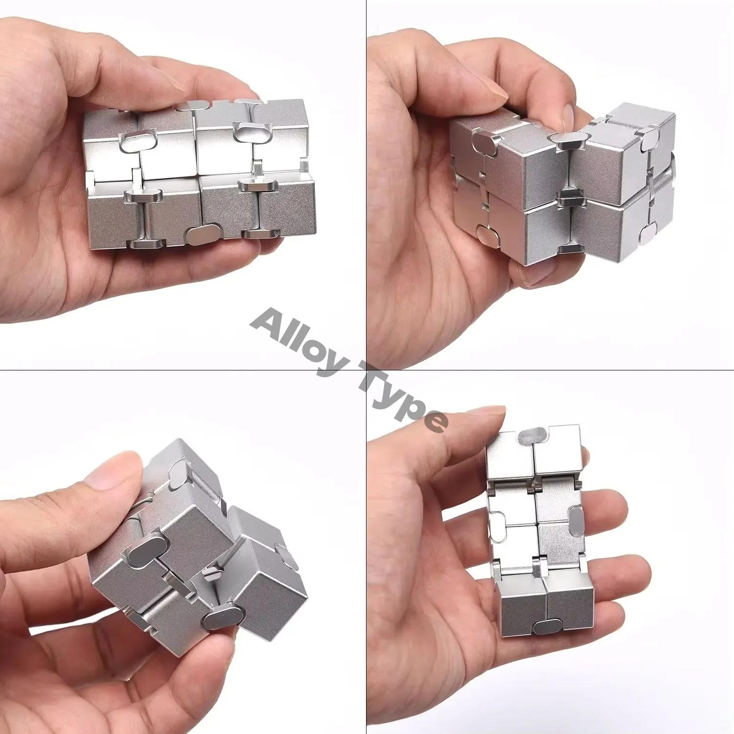Cube infini en alliage et plastique, jouet anti-stress ultra-durable, sensoriel, pour adultes et enf