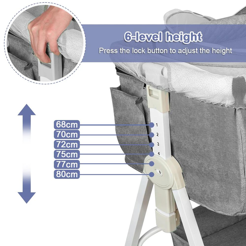 Lit Berceau Cododo Bébé, Dormir Ensemble, avec Matelas, Table à Langer, Facile à Déplacer, Lit Bébé 