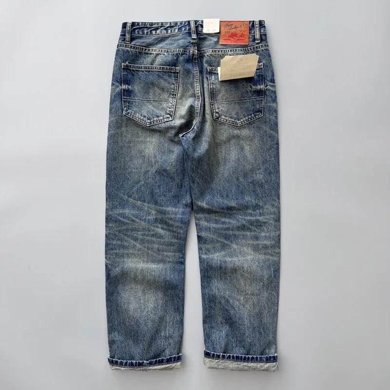 Nouvelle Collection Printemps 2026 – Jean Droit Bleu Clair pour Homme, Style Rétro Américain, Denim 