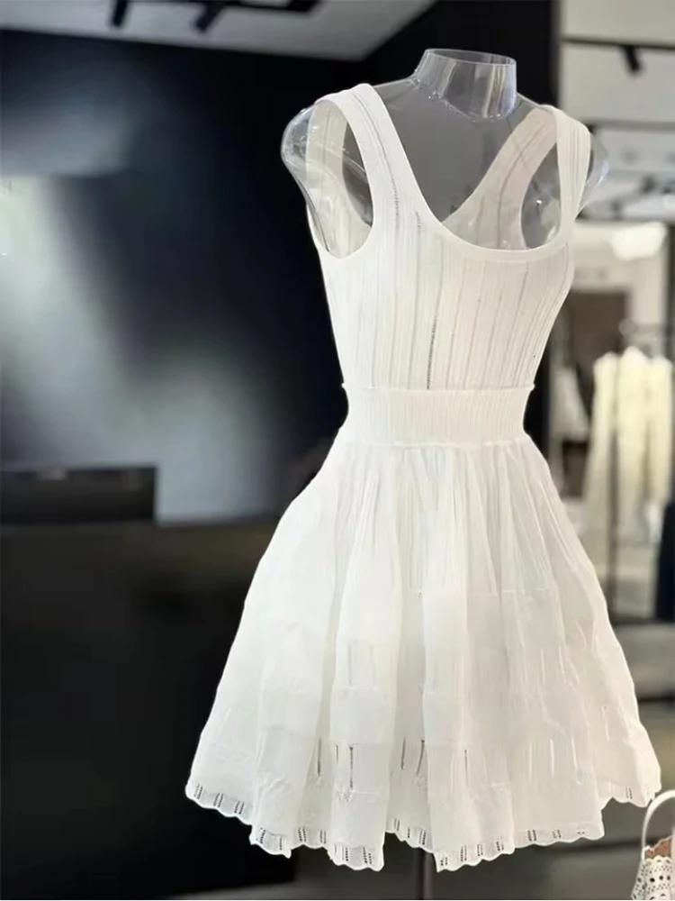 Robe élégante pour femme de marque de luxe parisienne, sexy, décontractée, pour soirée, sans manches