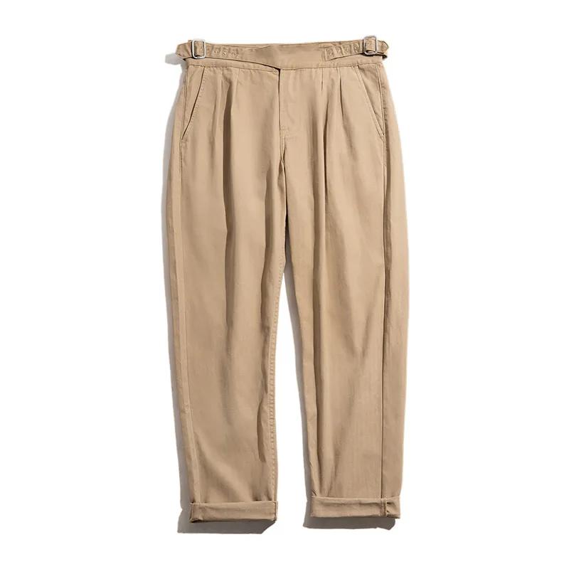 Maden Vintage kaki Gurkha pantalon réglable taille haute décontractée Cargo pantalon de travail clas