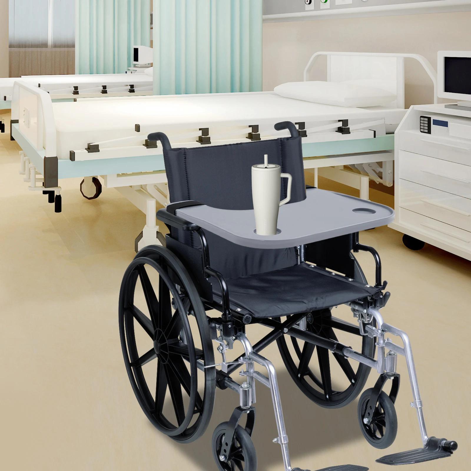 Plateau de lit polyvalent pour fauteuil roulant, Table de lit réglable avec porte-gobelet, pour mang
