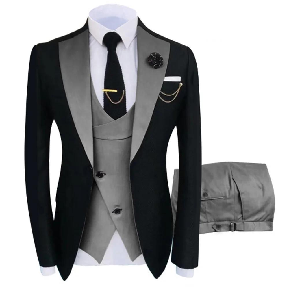 Nouveau Costume Homme vêtements populaires de luxe fête scène hommes Costume garçons d'honneur coupe