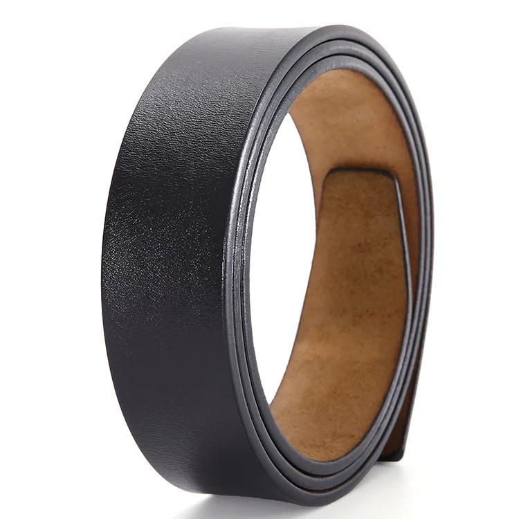 Ceinture en cuir de vache pour hommes sans boucle, sangle pure, ceinture sans tête, ceinture de tail